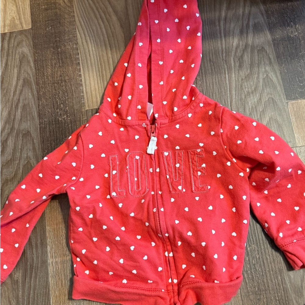 Carter's Red Love Heart Kids Hoodie